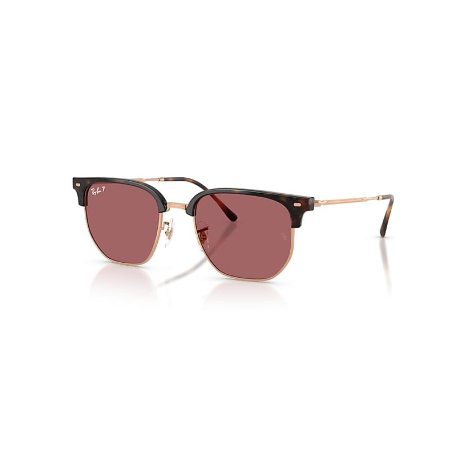 Ray-Ban New Clubmaster Online Only Limited zonnebril Roségoud montuur Violet glazen Gepolariseerd 51-20 Roze
