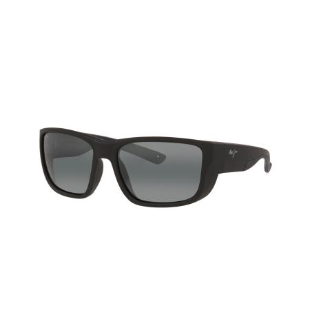 Maui Jim Unisex Sunglass Amberjack - Framekleur: Zwartmat, Lenskleur: Grijs Polar