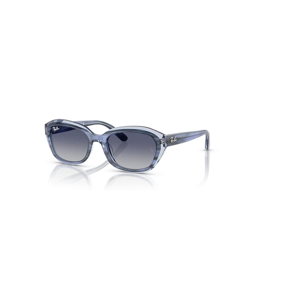 Ray-Ban Rb9081s Kids zonnebril Gestreept Blauw Op Transparant Blauw montuur Grijs glazen 48-17 Blauw