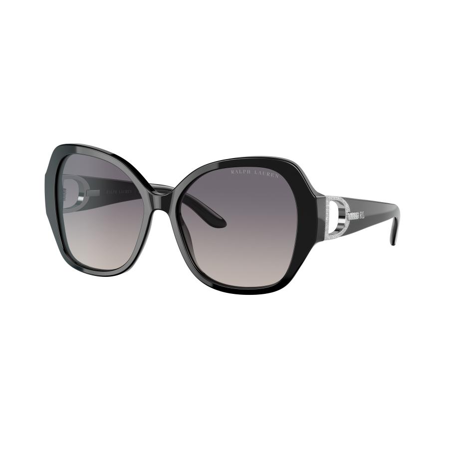 Ralph Lauren Vrouwelijk Sunglass RL8202B - Framekleur: Glanzend zwart, Lenskleur: Gradient Dark Purple/Grey Multicolor