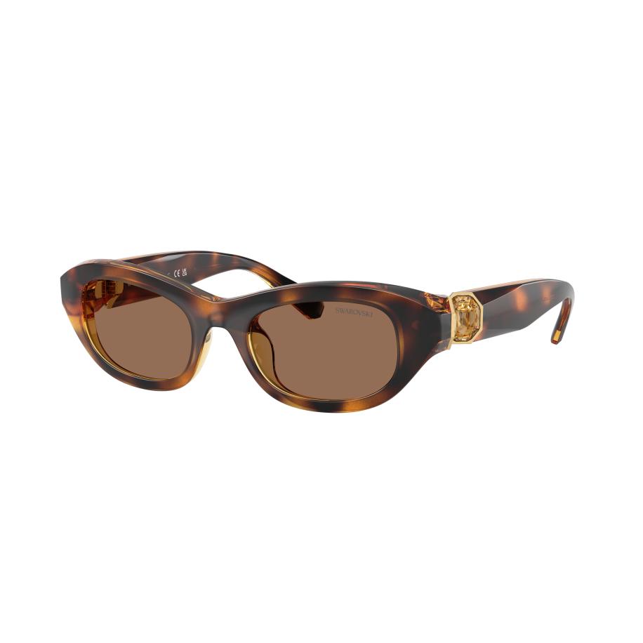 Swarovski Vrouwelijk Sunglass SK6036U - Framekleur: Havana, Lenskleur: Donkerbruin Bruin