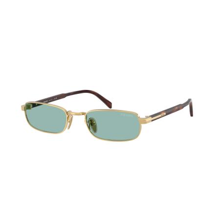 Prada Mannelijk Sunglass PR B54S - Framekleur: Goud, Lenskleur: Petroleum groen