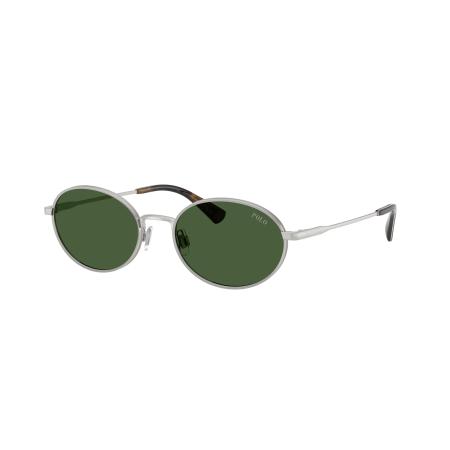 Polo Ralph Lauren Mannelijk Sunglass PH3162 - Framekleur: Halfglanzend zilver, Lenskleur: Flessengroen