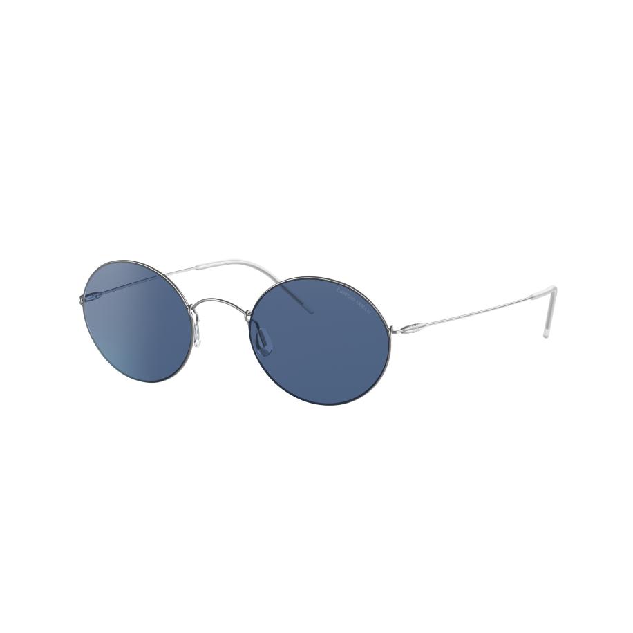 Giorgio Armani Mannelijk Sunglass AR6115T - Framekleur: Grijs, Lenskleur: Donkerblauw Blauw