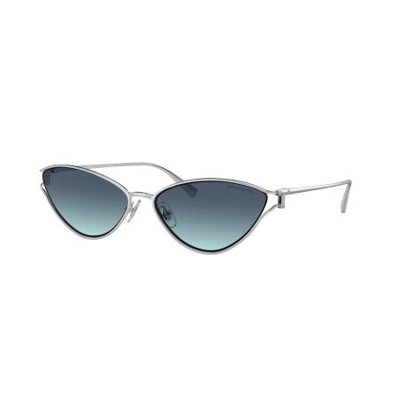 Tiffany & Co. Vrouwelijk Sunglass TF3095 - Framekleur: Zilver, Lenskleur: Azuurblauw gradiënt blauw