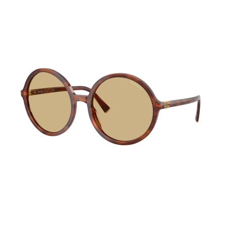 Miu Miu Vrouwelijk Sunglass MU B02S - Framekleur: Gestreept tabak, Lenskleur: Geel