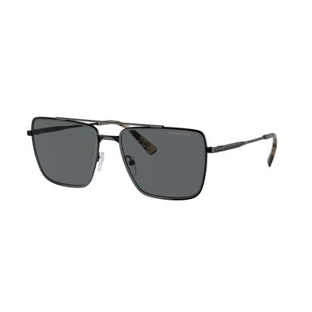 Michael Kors Mannelijk Sunglass MK1154 Blue Ridge - Framekleur: Glanzend zwart, Lenskleur: Donkergrijs effen