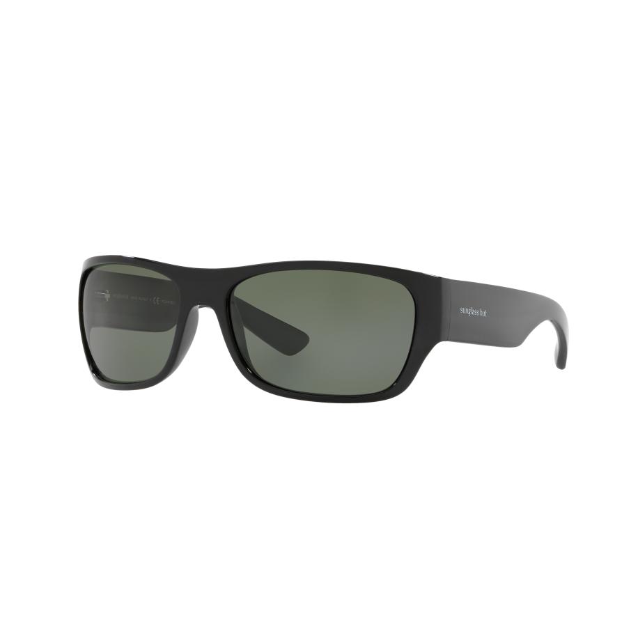Sunglass Hut Collection Mannelijk Sunglass HU2013 - Framekleur: Zwart, Lenskleur: Polar groen Groen