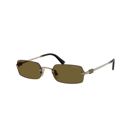 Miu Miu Vrouwelijk Sunglass MU B50S - Framekleur: Old Gold, Lenskleur: Donkerbruin