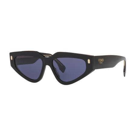 Fendi Vrouwelijk Sunglass Fendi Roma FE40163U - Framekleur: Zwart, Lenskleur: Blauw