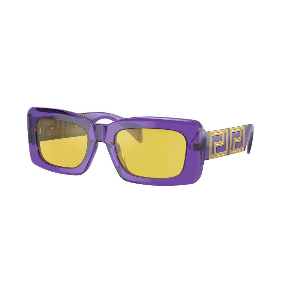 Versace Vrouwelijk Sunglass VE4444U - Framekleur: Transparant violet, Lenskleur: Yellow Mirror Internal Silver Multicolor