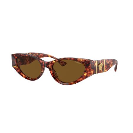 Versace Vrouwelijk Sunglass VE4454 - Framekleur: Havana, Lenskleur: Donkerbruin Polar