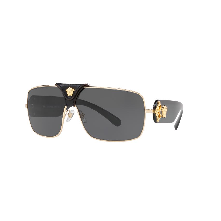 Versace Mannelijk Sunglass VE2207Q - Framekleur: Goud, Lenskleur: Donkergrijs Grijs