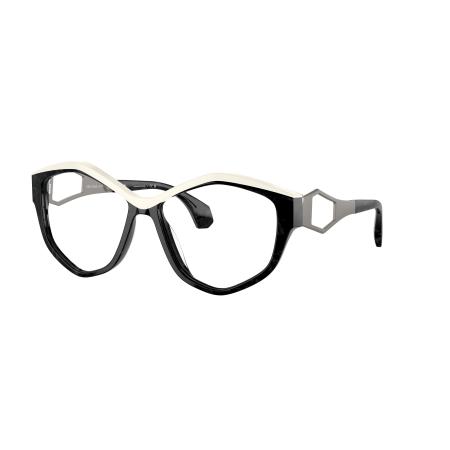 Alain Mikli Vrouwelijk Sunglass A05501 - Framekleur: Noir Nacree/wit, Lenskleur: Meekleurend helder naar amber kwarts