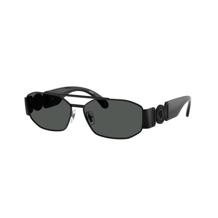 Versace Mannelijk Sunglass VE2287 - Framekleur: Matzwart, Lenskleur: Donkergrijs