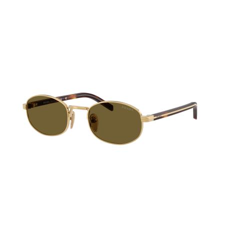 Prada Vrouwelijk Sunglass PR B53S - Framekleur: Goud, Lenskleur: Donkerbruin