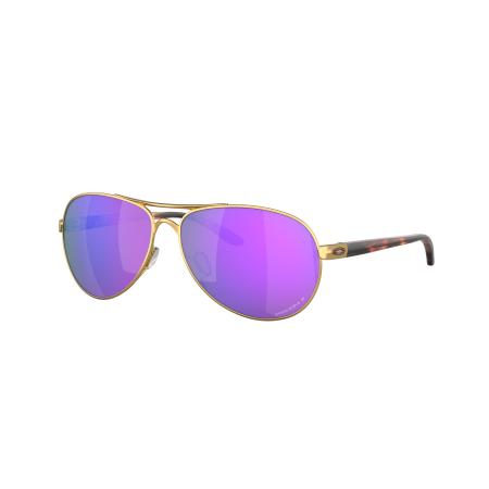 Oakley Vrouwelijk Sunglass OO4079 Feedback - Framekleur: Satijnglans goud, Lenskleur: Prizm Violet Polarized