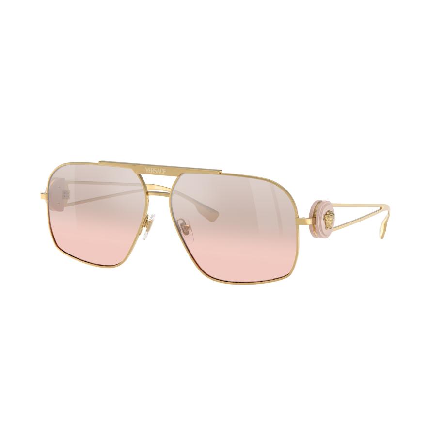 Versace Mannelijk Sunglass VE2269 - Framekleur: Goud, Lenskleur: Lichtroze gespiegeld gradiënt zilver Multicolor