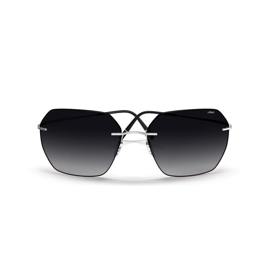 Silhouette Caleum Randloos 8745/75 7210 Zilver Heren Zonnebril