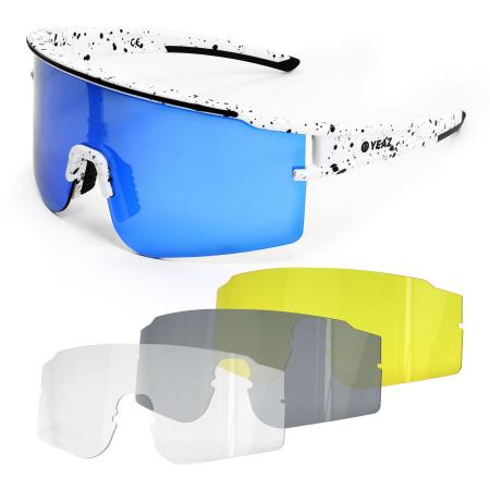 YEAZ YEAZ Sportzonnebril Sunthrill blauw / limoen / donkergrijs / transparant / wit