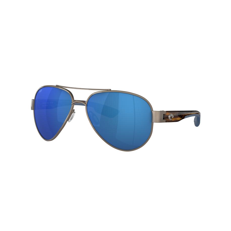 Costa Unisex Sunglass 6S4010 South Point - Framekleur: Gouden Parel, Lenskleur: Blauw gespiegeld Blauw