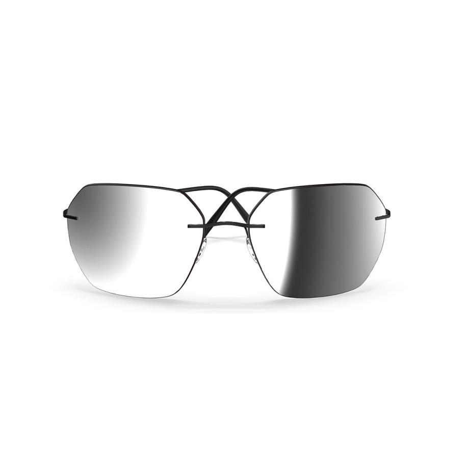 Silhouette Caleum Randloos 8745/75 9140 Zwart Heren Zonnebril