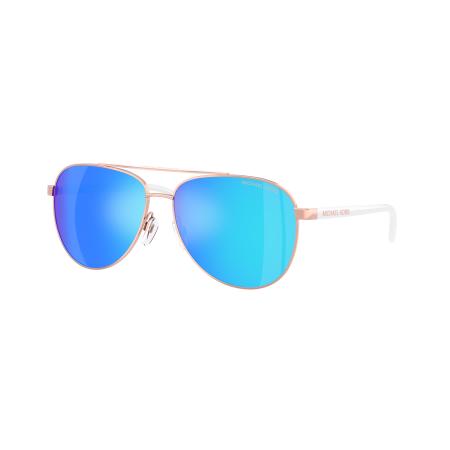 Michael Kors Vrouwelijk Sunglass MK5007 Hvar - Framekleur: Roségoud/wit, Lenskleur: Blauw gespiegeld