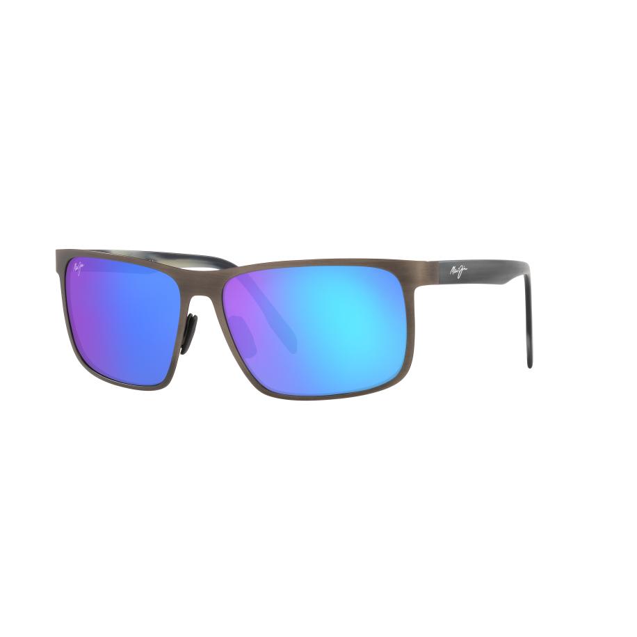 Maui Jim Mannelijk Sunglass Wana - Framekleur: Donker staalgrijs, Lenskleur: Blue Hawaii Mirror Polarized Multicolor