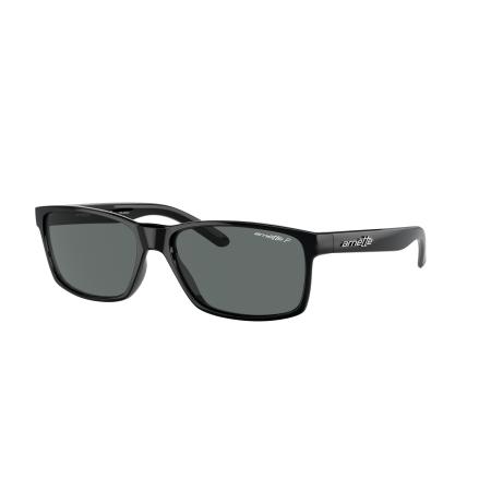 Arnette Unisex Sunglass AN4185 Slickster - Framekleur: Glanzend zwart, Lenskleur: Polarized donkergrijs