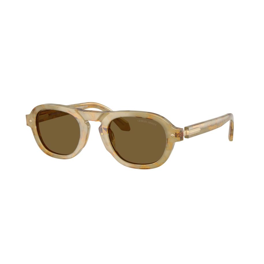 Giorgio Armani Mannelijk Sunglass AR8244 - Framekleur: Geel Havana, Lenskleur: Donkerbruin Bruin