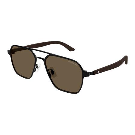 Montblanc MB0360S Aziatische pasvorm 002 Zwart Heren Zonnebril