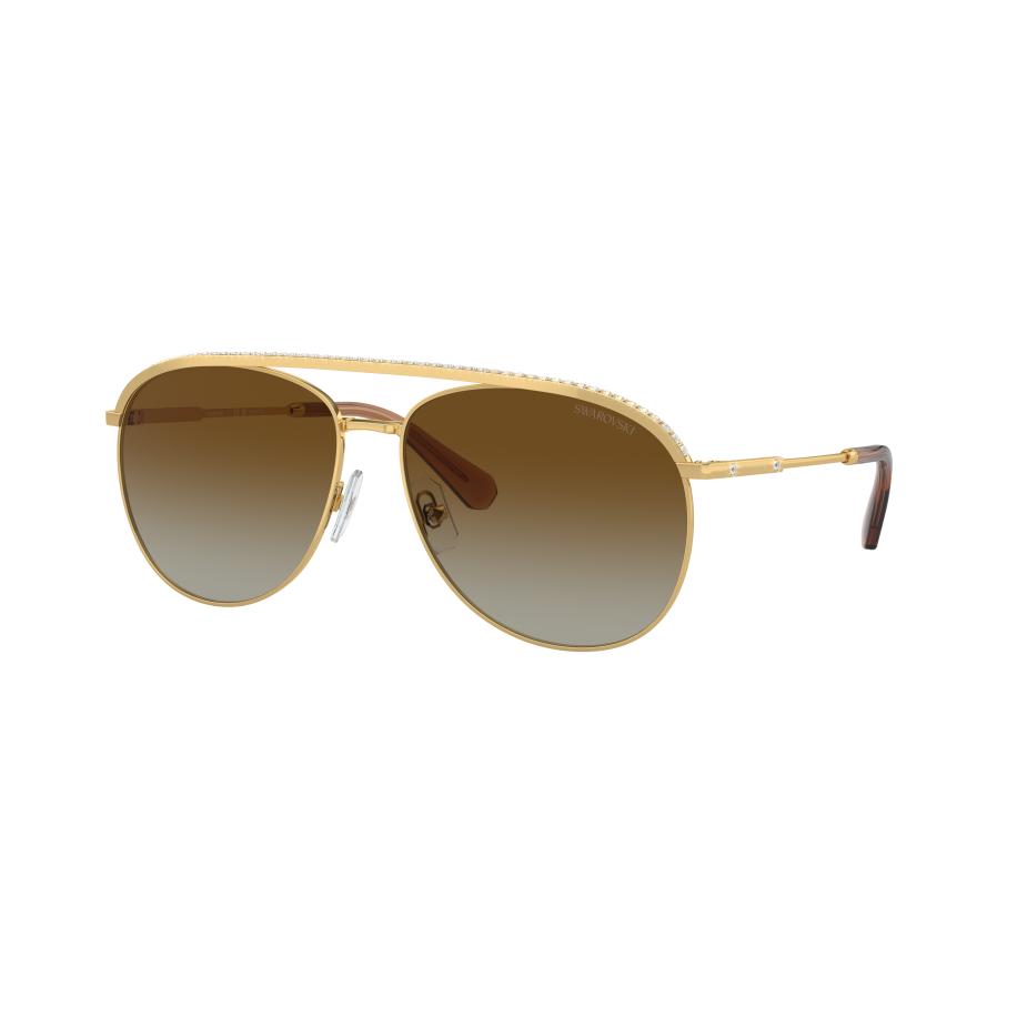 Swarovski Vrouwelijk Sunglass SK7005 - Framekleur: Goud, Lenskleur: Polar gradiënt bruin Bruin