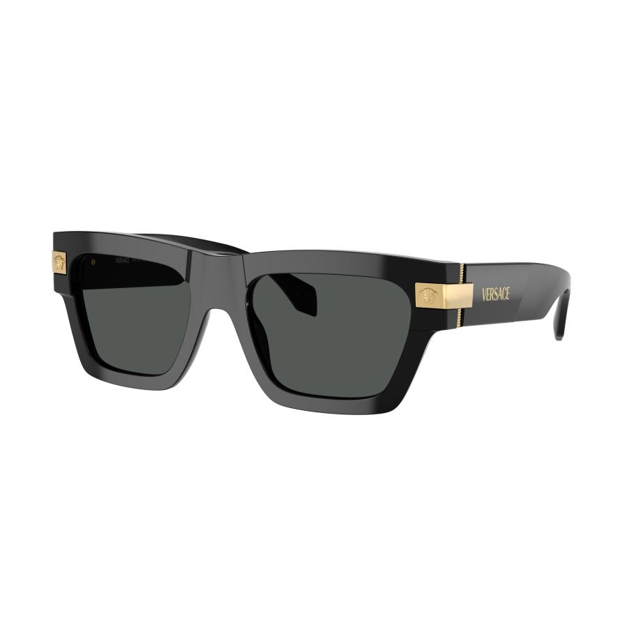 Versace Mannelijk Sunglass VE4464 - Framekleur: Zwart, Lenskleur: Donkergrijs Grijs