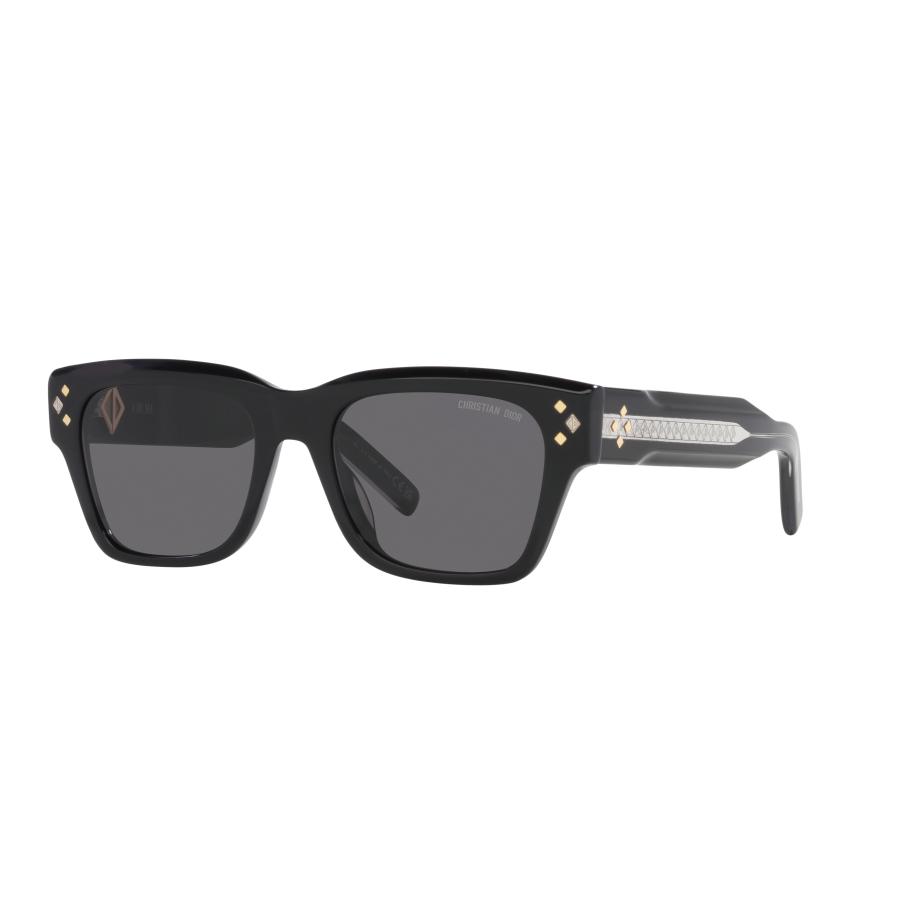 DIOR Mannelijk Sunglass CD Diamond S2 - Framekleur: Zwart glanzend, Lenskleur: Dofgrijs Grijs