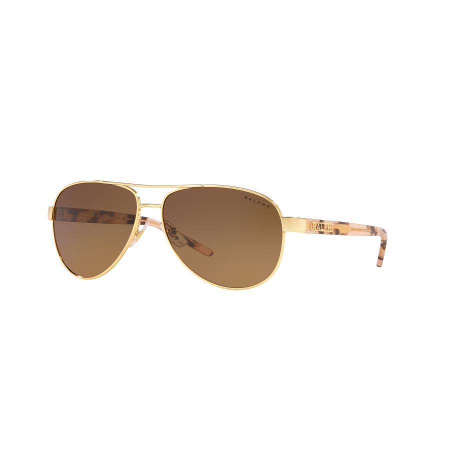 Ralph Vrouwelijk Sunglass RA4004 - Framekleur: Glanzend goud, Lenskleur: Polar geel gradiënt bruin Multicolor