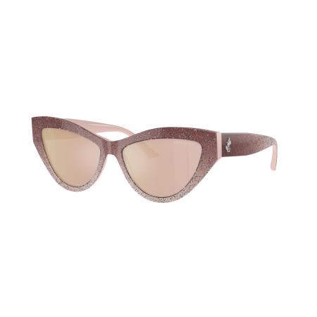 Jimmy Choo Vrouwelijk Sunglass JC5004 - Framekleur: Roze gradiënt glitter, Lenskleur: Roze gespiegeld roségoud