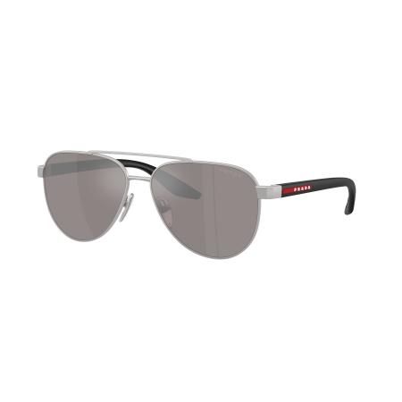 Prada Linea Rossa Mannelijk Sunglass PS A52S - Framekleur: Matgrijs, Lenskleur: Paars bruin spiegelend zilver