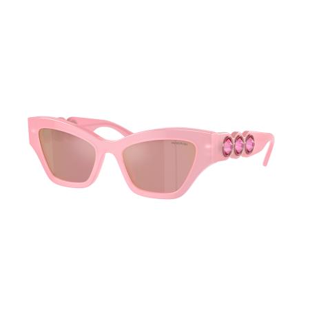Swarovski Vrouwelijk Sunglass SK6021 - Framekleur: Melkachtig Roze, Lenskleur: Roze gespiegeld roze