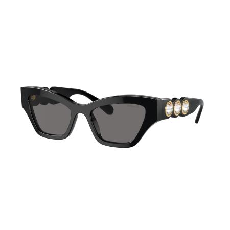 Swarovski Vrouwelijk Sunglass SK6021 - Framekleur: Zwart, Lenskleur: Donkergrijs Polarized