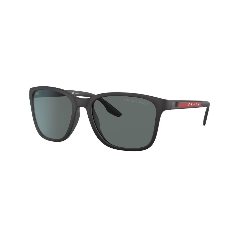 Prada Linea Rossa Mannelijk Sunglass PS 2WS - Framekleur: Zwart rubber, Lenskleur: Polar donkergrijs Grijs