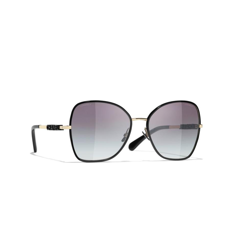 Chanel Vrouwelijk Sunglass Butterfly Sunglasses CH4283 - Framekleur: Goud, Lenskleur: Grijs Grijs