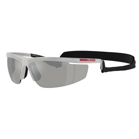 Prada Linea Rossa Mannelijk Sunglass PS A02S - Framekleur: Grijs, Lenskleur: Lichtgrijs gespiegeld zilver