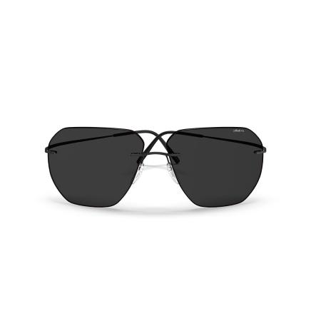 Silhouette Felis Randloos 8743/75 Polarized 9040 Zwart Heren Zonnebril