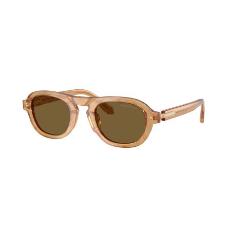 Giorgio Armani Mannelijk Sunglass AR8244 - Framekleur: Geel Havana, Lenskleur: Donkerbruin