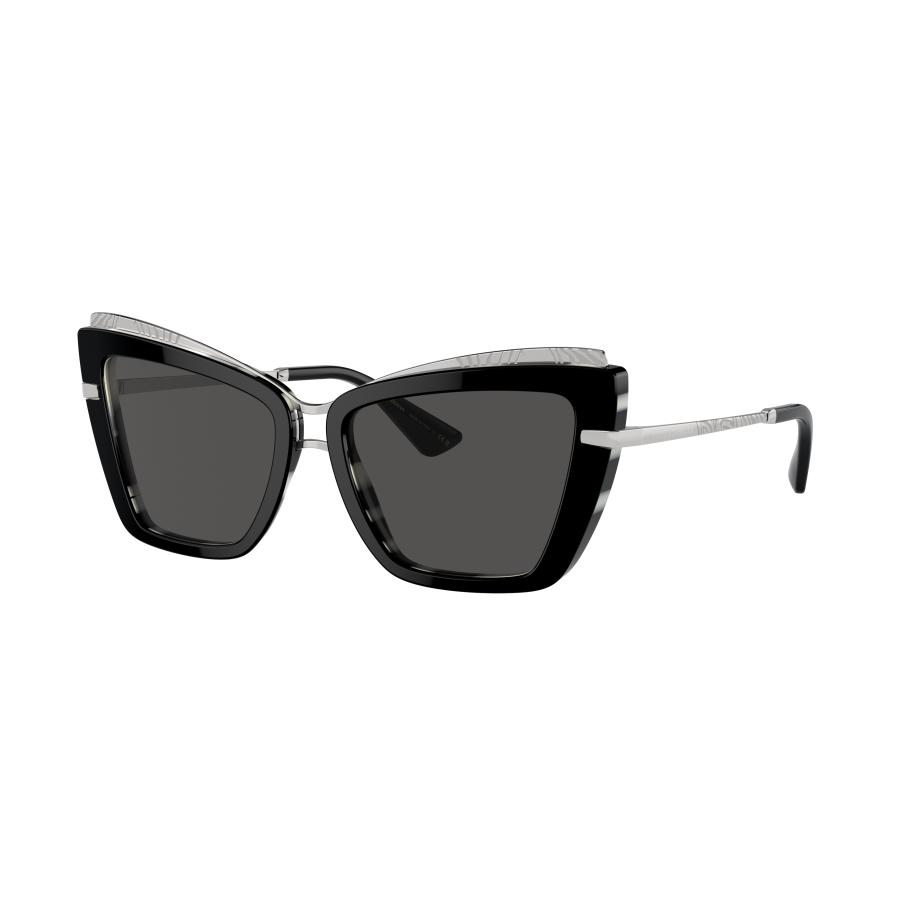 Dolce&Gabbana Vrouwelijk Sunglass DG4472 - Framekleur: Zwart op zebra, Lenskleur: Donkergrijs Grijs
