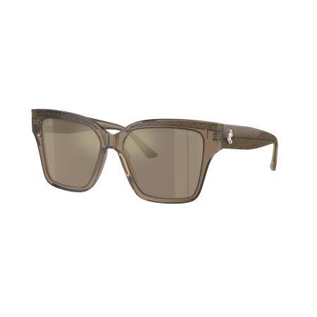 Jimmy Choo Vrouwelijk Sunglass JC5003 - Framekleur: Transparant bruin glitter, Lenskleur: Lichtbruin gespiegeld goud