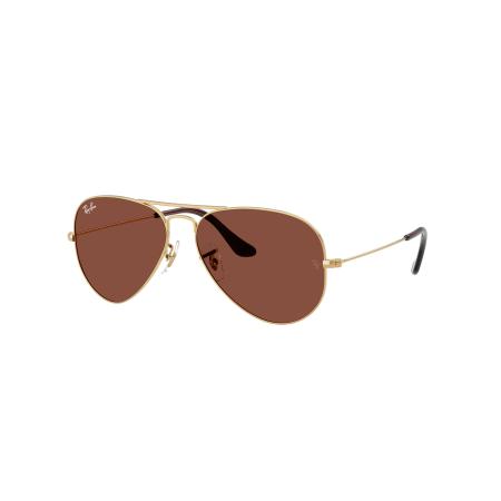 Ray-Ban Unisex Sunglass RB3025 Aviator Large Metal - Framekleur: Arista goud, Lenskleur: Rood