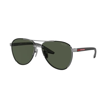 Prada Linea Rossa Mannelijk Sunglass PS 51YS - Framekleur: Staalgrijs, Lenskleur: Lichtgroen tuning