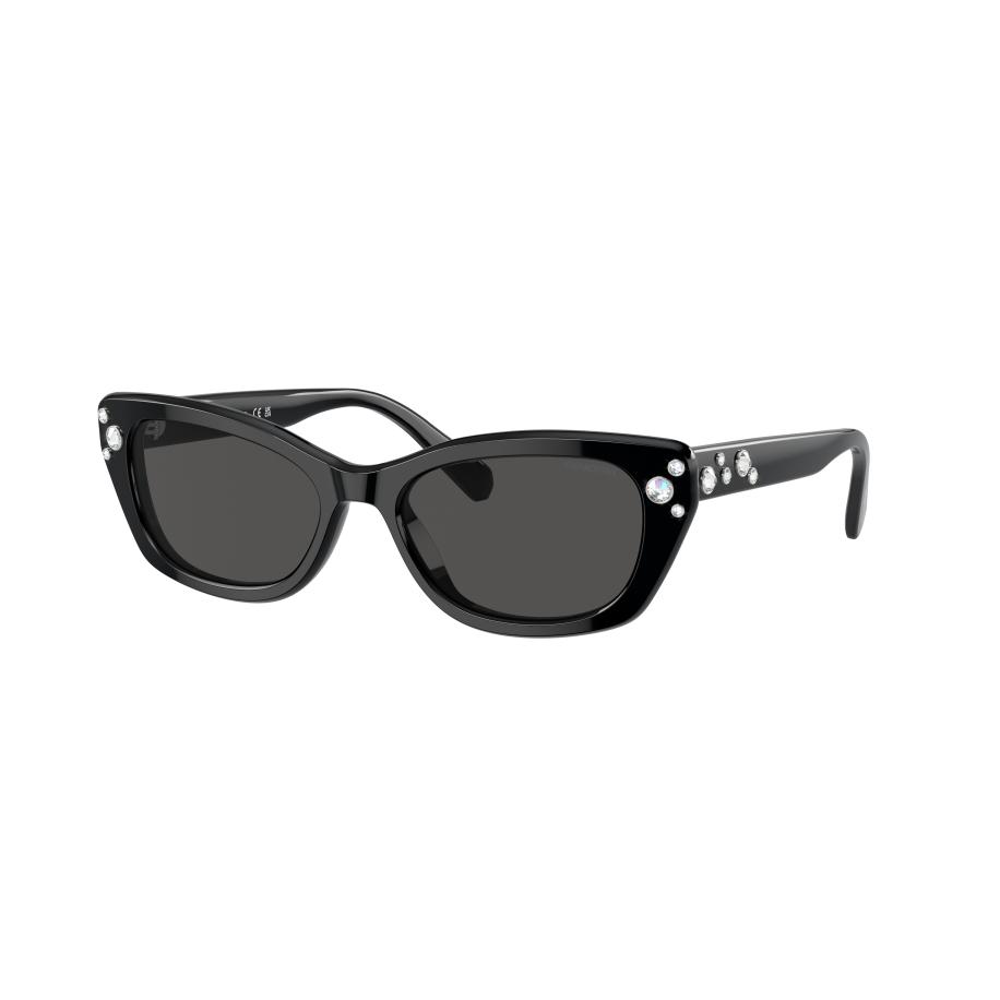 Swarovski Vrouwelijk Sunglass SK6019 - Framekleur: Zwart, Lenskleur: Donkergrijs Grijs