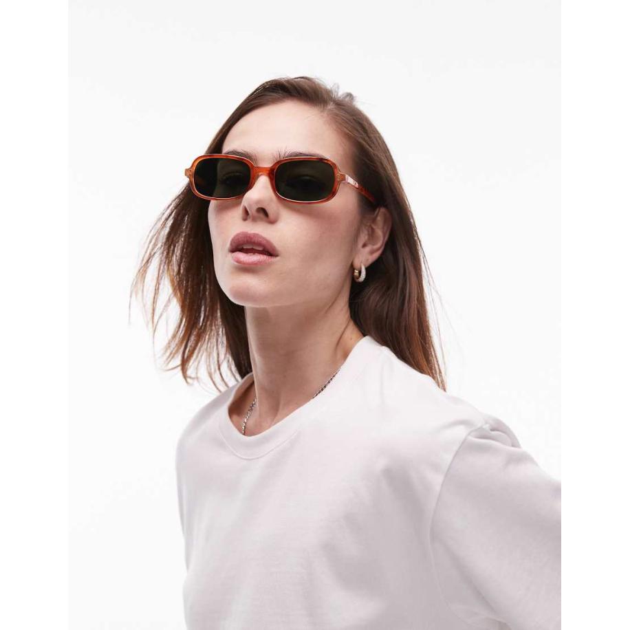 Topshop Madeira Ronde zonnebril in melkachtig tortoise-Veelkleurig Multicolor